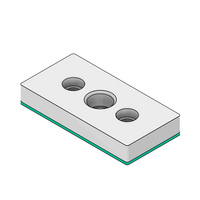 MODULAR SOLUTIONS PNEUMATIC PLATE 45MM X 90MM WITH GASKET 3/8 NPT THREADED CENTER THRU HOLE
